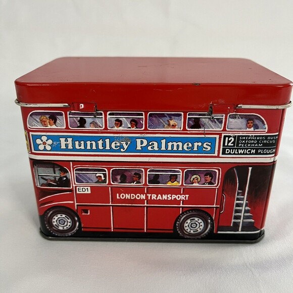 Huntley Palmers London Transport Double Decker Bus Miniature Biscuit Tin - Picture 4 of 11